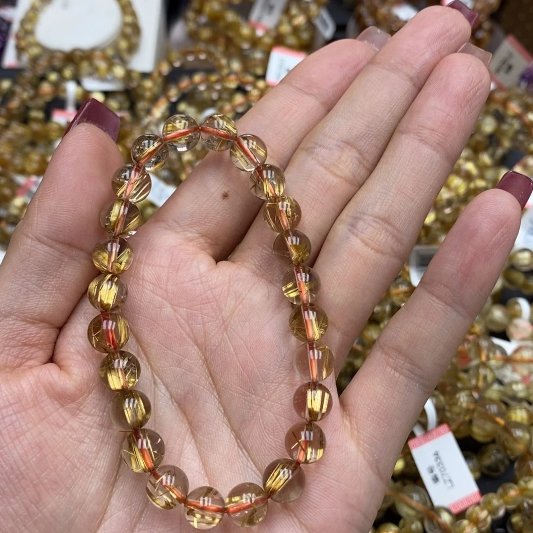 发晶手串未镶嵌卓慕水晶钛晶15.425J