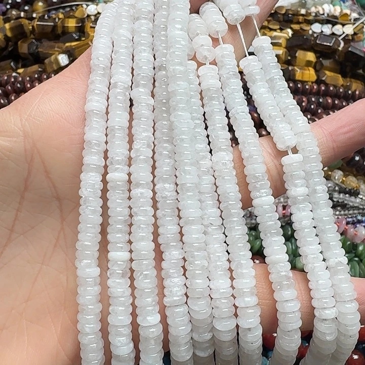 玛瑙/玉髓未镶嵌珠宝半成品一条6mm白水晶算盘