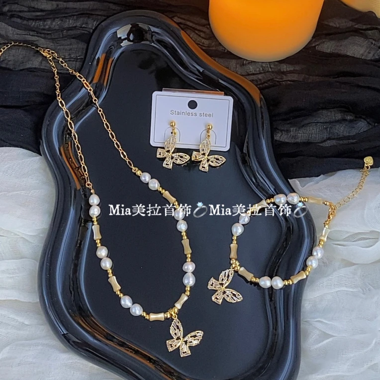 钛钢亚克力项链 三件套