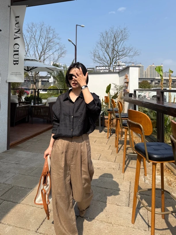 2025早春夏秋《型超赞的亚麻西裤》显瘦时尚阔腿宽松长裤春夏秋薄款