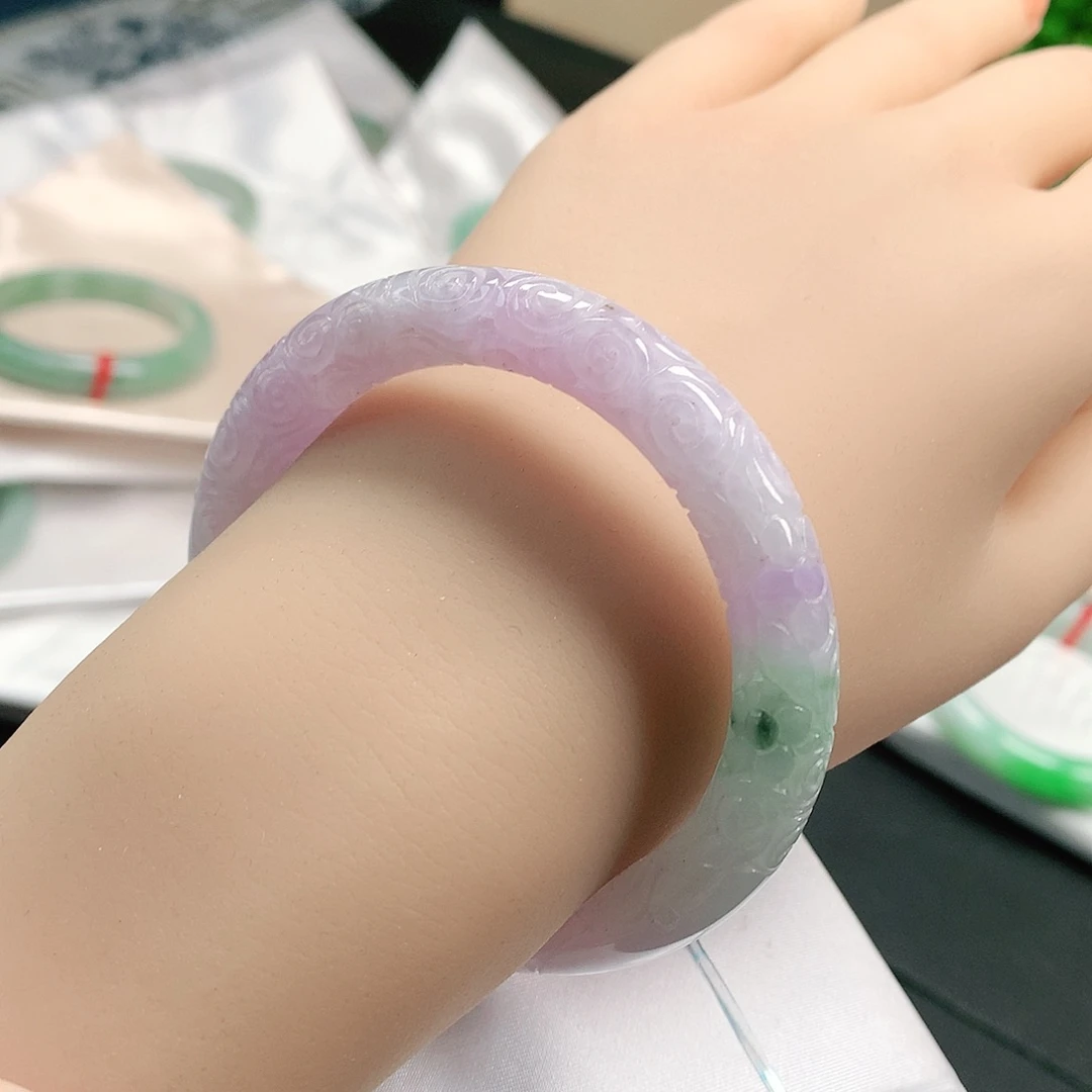 翡翠手镯（圆镯）未镶嵌天然翡翠手镯53