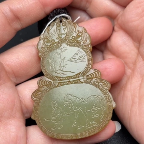 和田玉挂件未镶嵌黄*耿