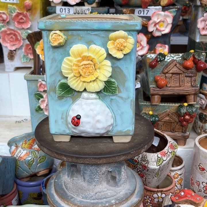 紫砂花盆粗陶材质多肉花盆