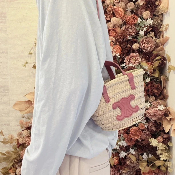 95新 LOEWE/罗意威 【涛】99 0735 藤编菜篮子斜挎包