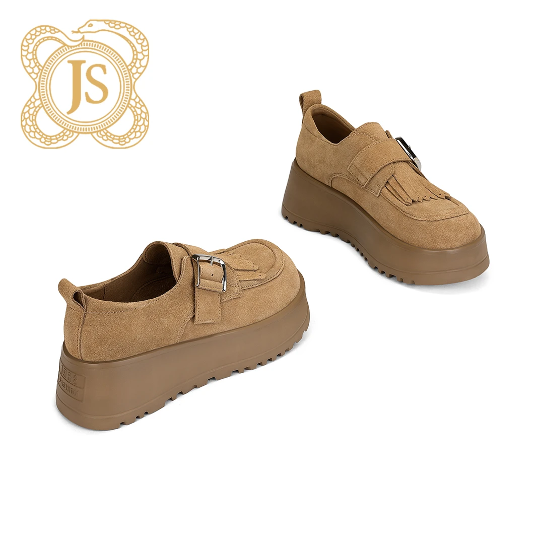 已开价，3260D7519休闲百搭夏季真皮复古时尚欧美圆头厚底勃肯鞋