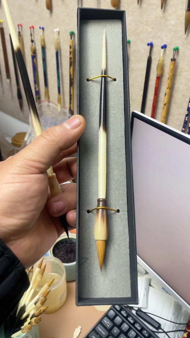 豪猪刺牛角纯狼毫小楷珍珠尖紫豪小楷