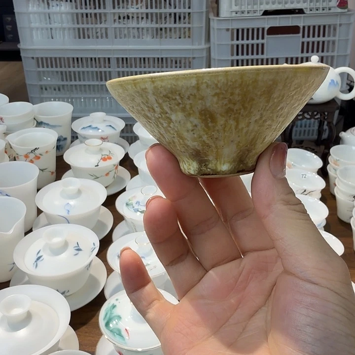 志野杯日式斗笠杯一个