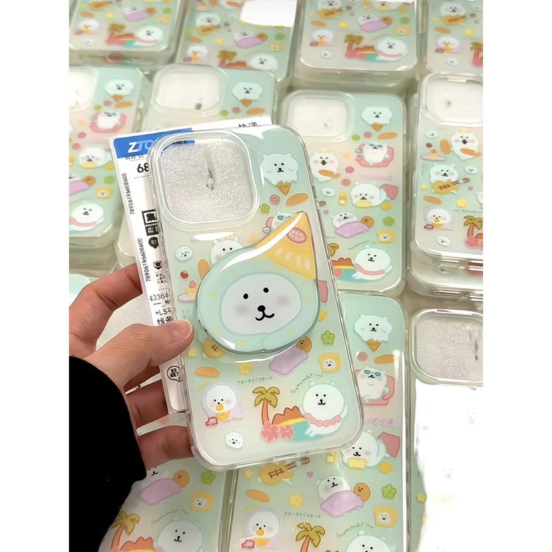 吉他椰树自嘲熊支架适用16Promax手机壳15保护套14/13大孔12防摔