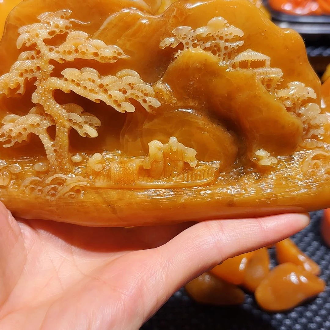 田黄石月**玉石雕石雕石雕