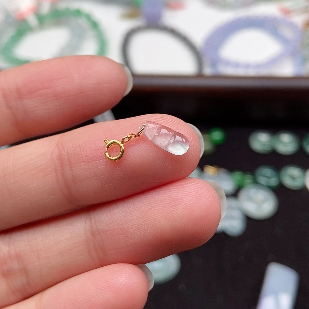 翡翠18K金镶嵌手串