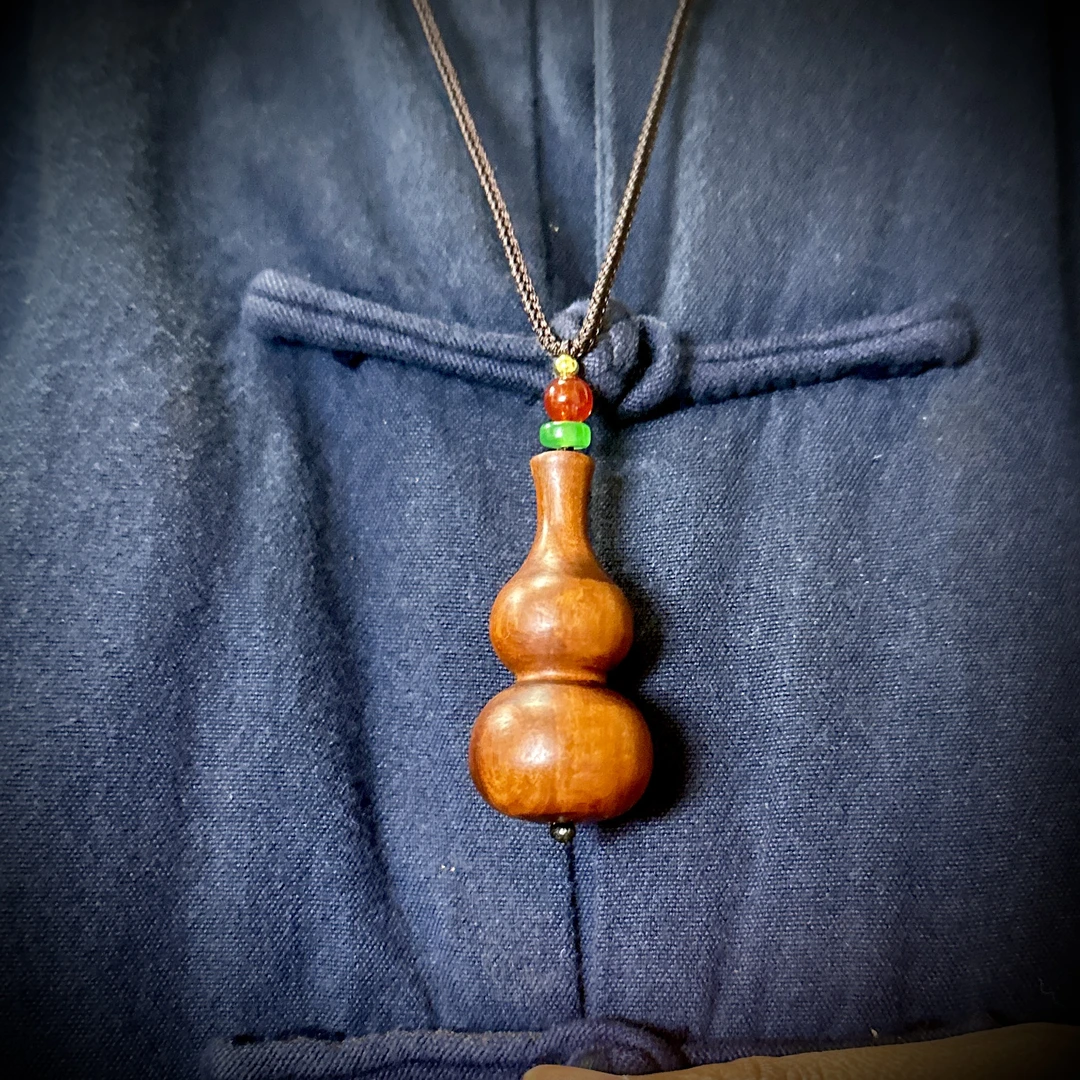 雷击枣木小葫芦吊坠42*21mm