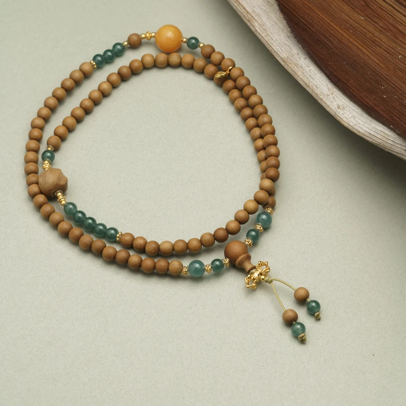 【碧亭】老山檀0.5翡翠多圈手串（多样性发其一）