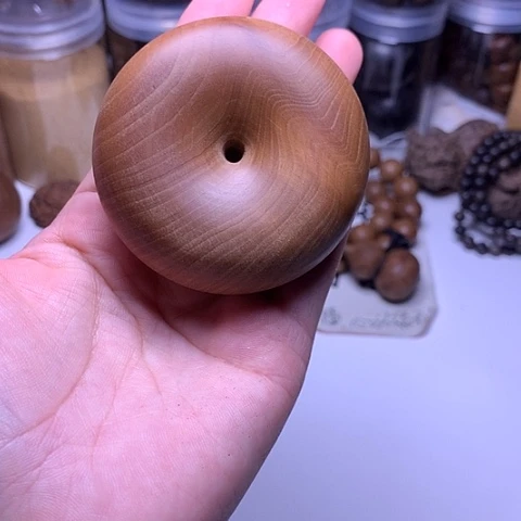 檀香木把件老山檀香大面包圈微瑕