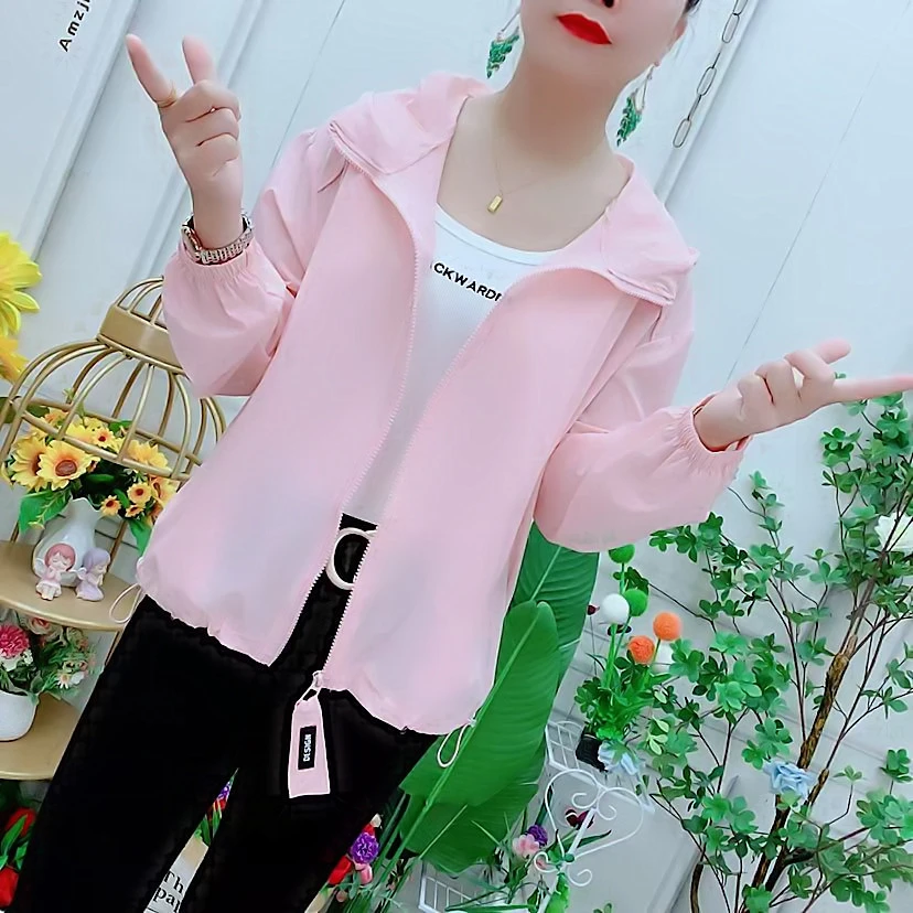 简约潮流洋气休闲防晒服2025夏新款百搭显瘦时尚减龄连帽外套上衣