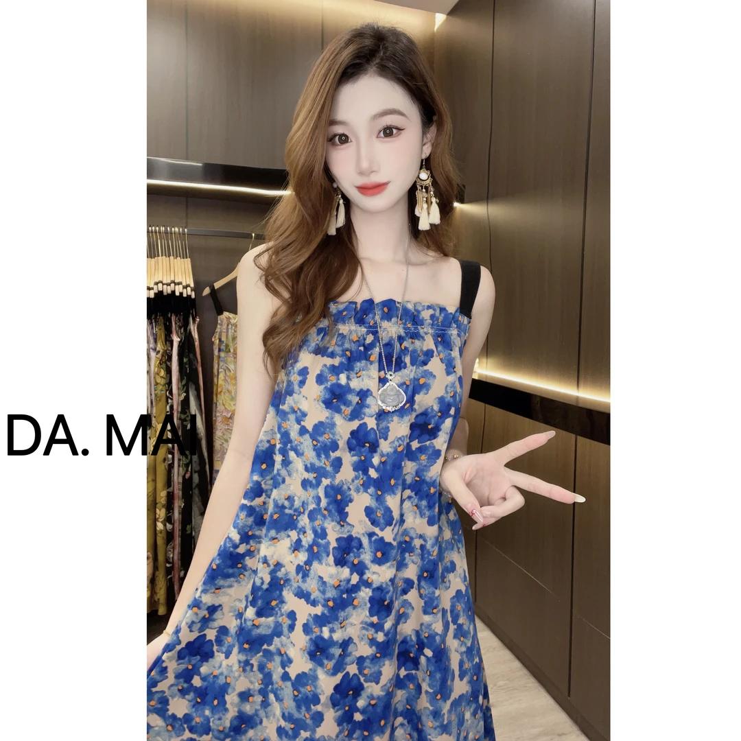 DA.MAI-2025女款轻奢宽松长裙春夏缎料无袖气质时尚连衣裙