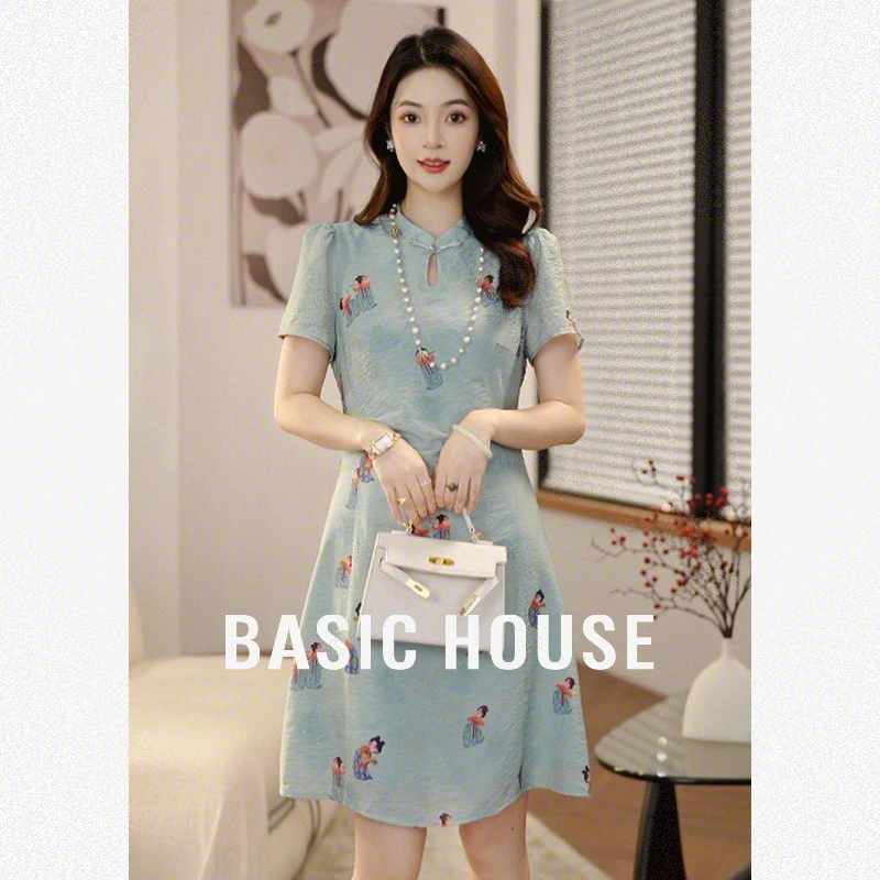 Basic House/百家好夏季新款改良式旗袍连衣裙B1195B5S982