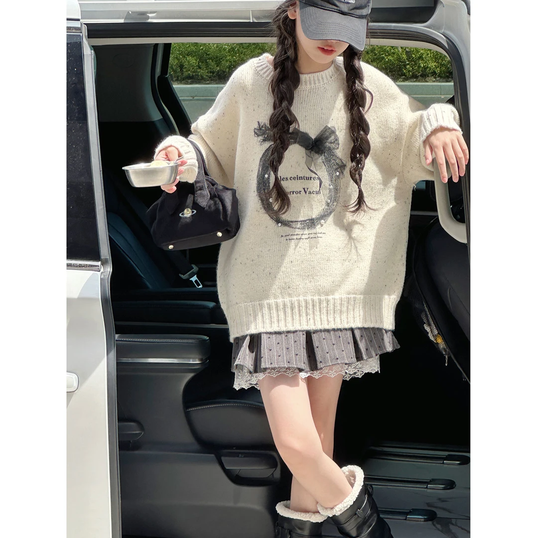 K29657孙小美钉珠女童毛衣秋冬装新款2025儿童针织衫大童春秋上衣