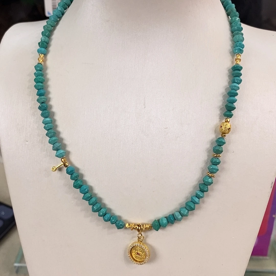 绿松石银S925镀金镶嵌珠宝奇石