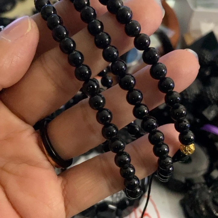 人***儿翡翠未镶嵌手链墨翠6