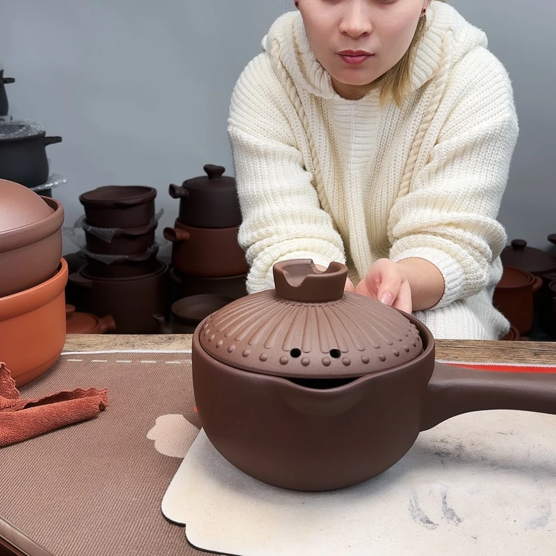 紫砂奶锅1.8升微微微微微瑕