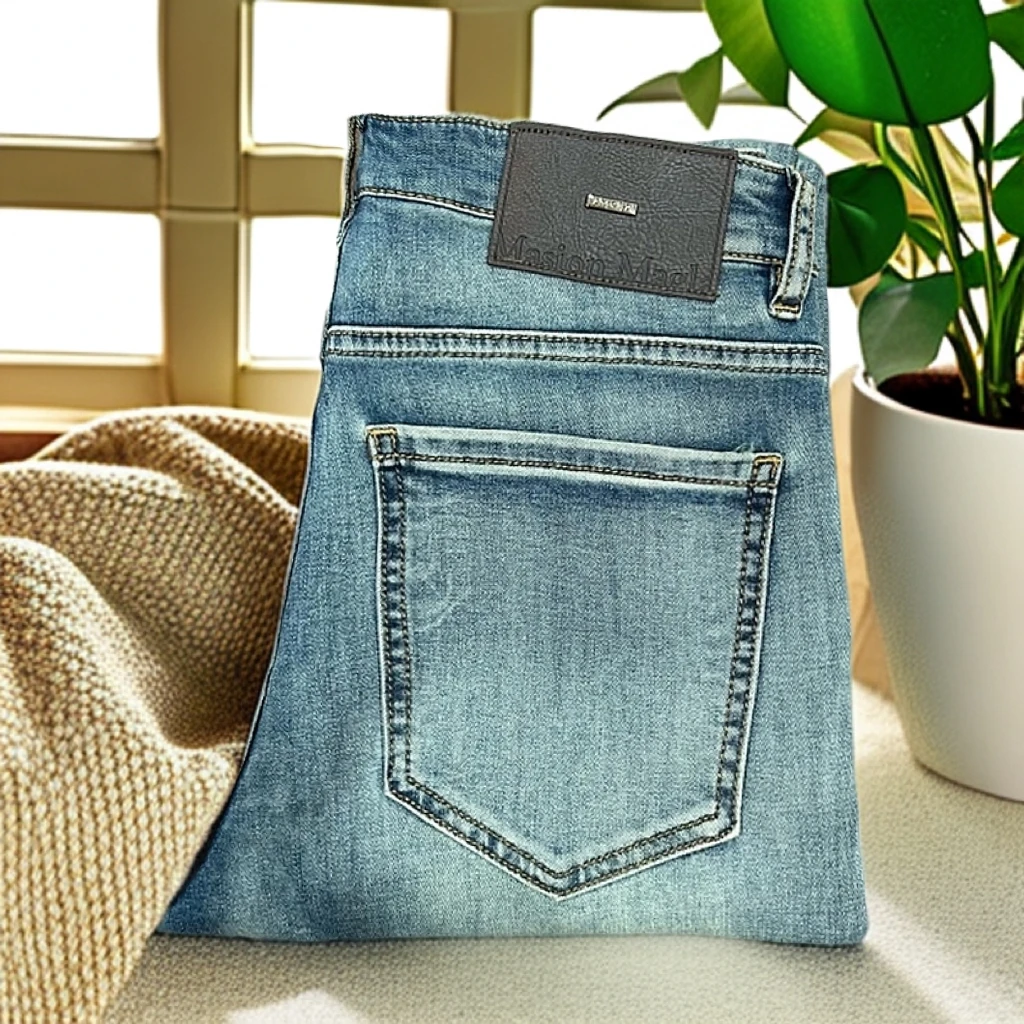 夏季新款超薄透气8209莱塞尔冰丝软牛仔修身百搭小直筒弹力男士牛