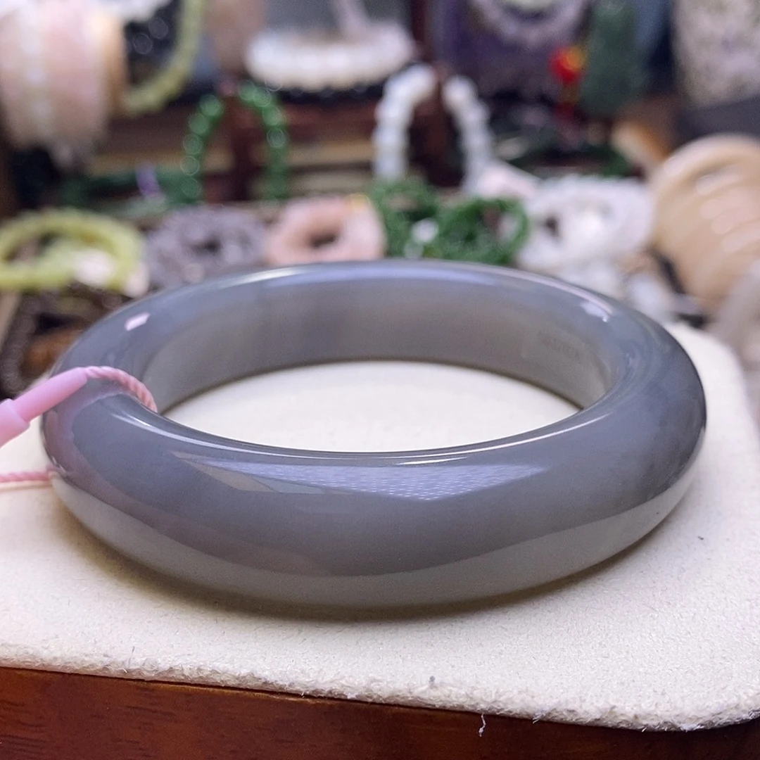 颈饰未镶嵌和田玉58浓烟紫轮胎镯