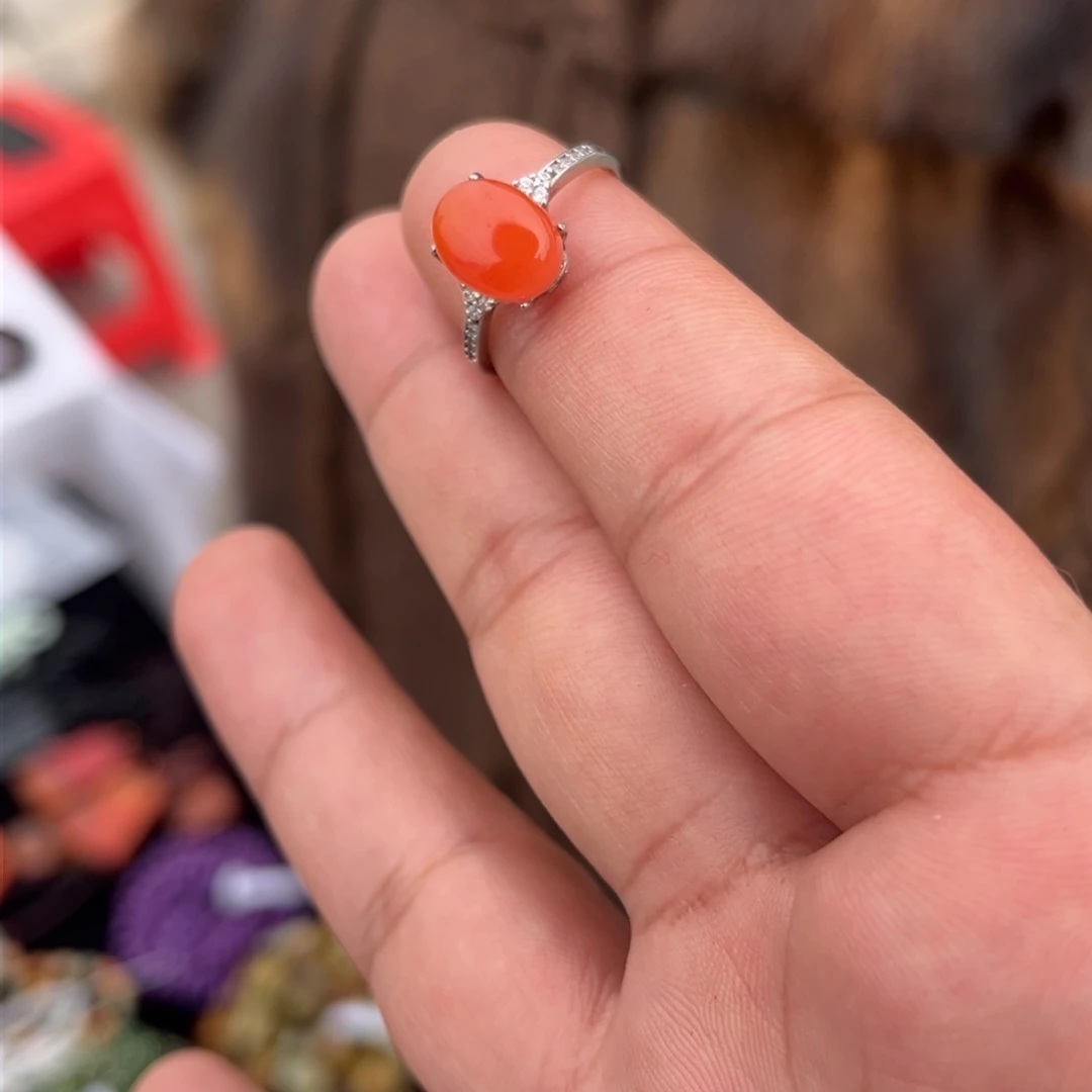 南红玛瑙颈饰银S925镶嵌