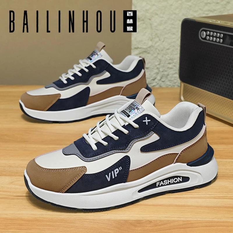 品牌旗舰高品质运动男鞋2025秋冬时尚百搭潮鞋低帮厚底跑步休闲鞋
