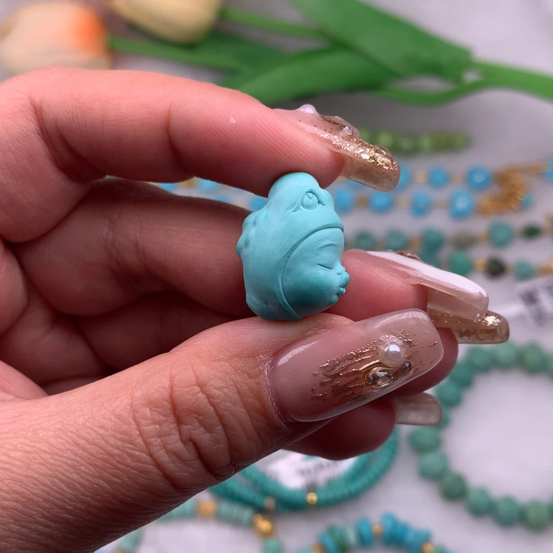 绿松石珠宝奇石未镶嵌恐龙嘟嘟嘴