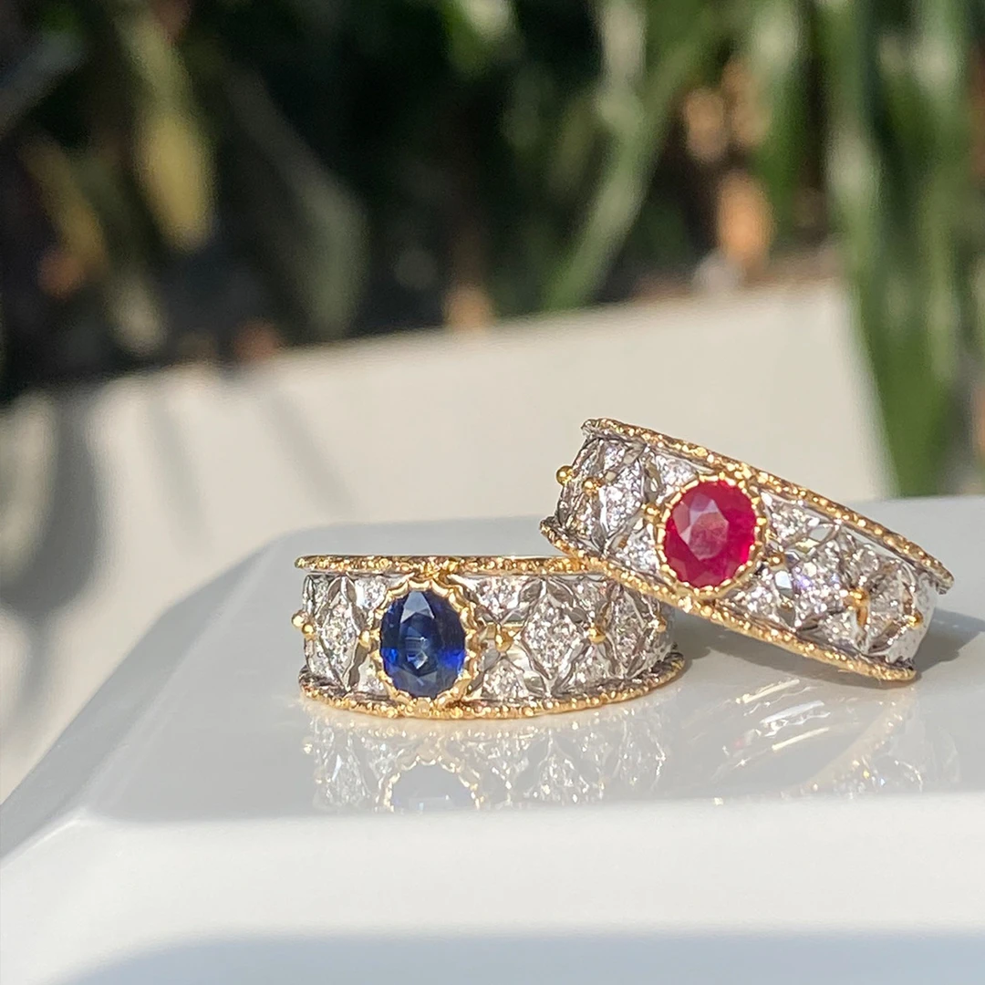 925银戒指 s925银复古红戒指轻奢个性小众尾戒