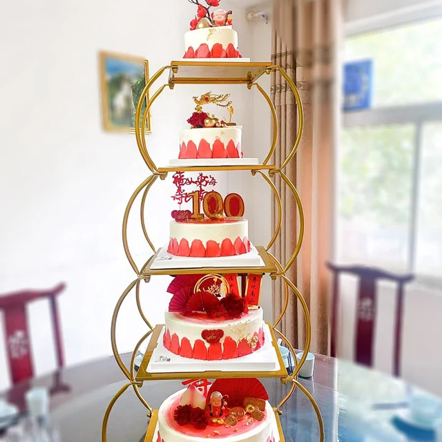 新款铁艺生日蛋糕架子多层婚礼婚庆过寿蛋糕架子模型展示支架拆装