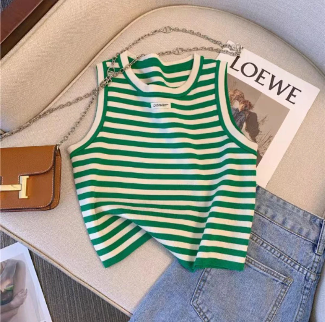 背心吊带0.0g百搭洋气时尚风撞色宽松型宽松极简风