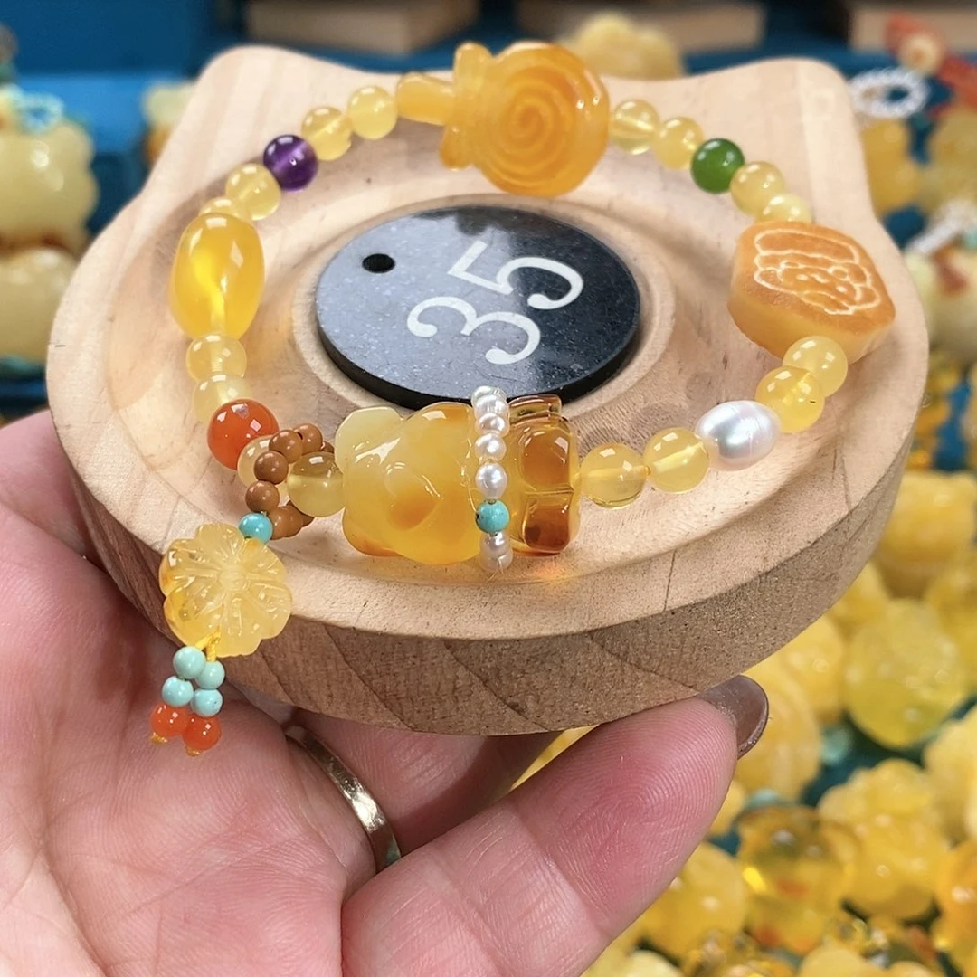琥珀颈饰未镶嵌手链