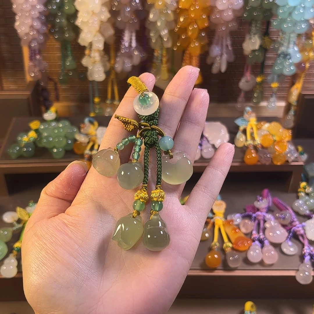 娑***盗玛瑙/玉髓未镶嵌车挂钥匙挂件