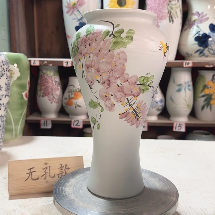 陶梅瓶高30紫藤款新款陶瓷陶瓷巍巍