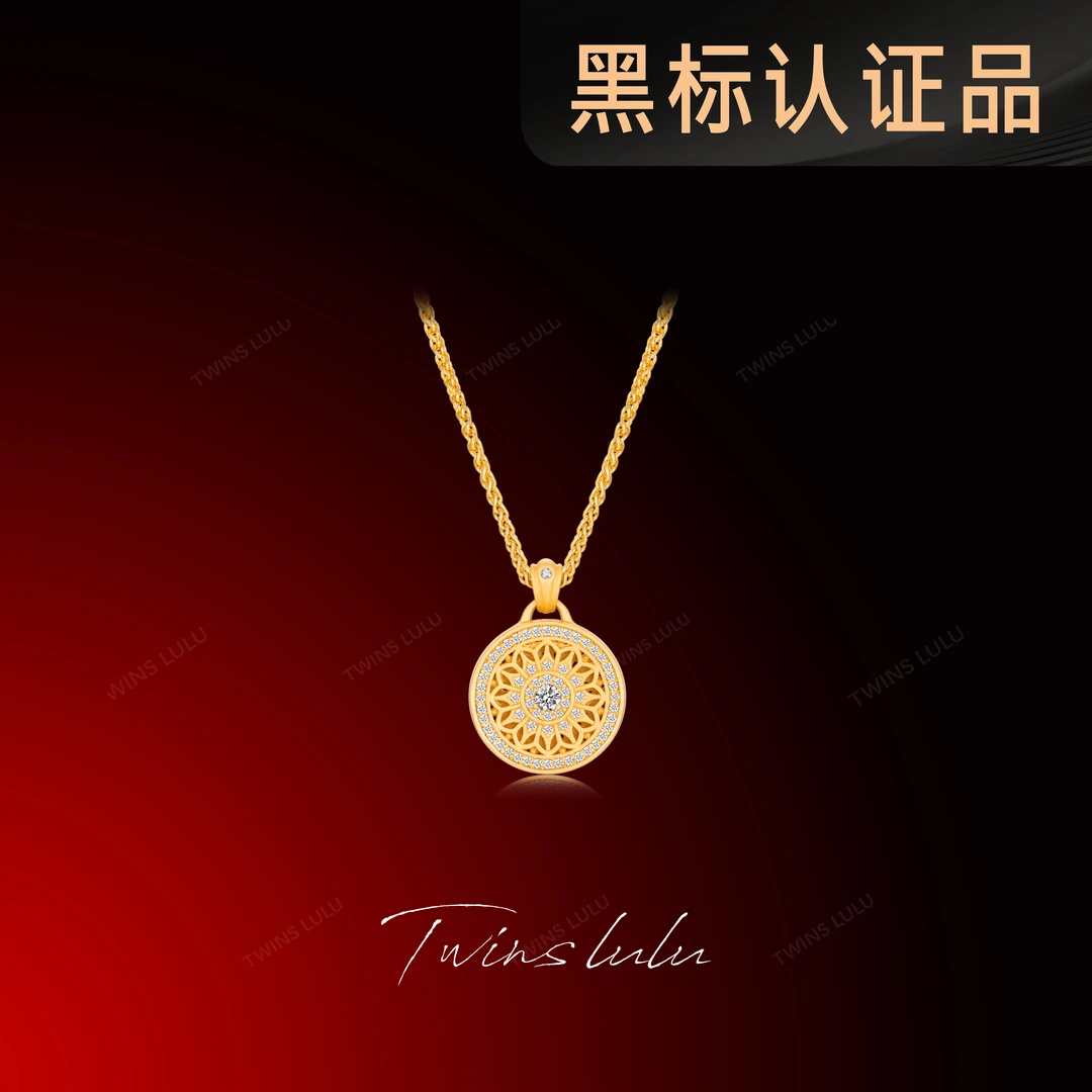 TWINS LULU 镀k金 【夏上新】首饰女款礼物手工古法圆盘项链TSJ8954