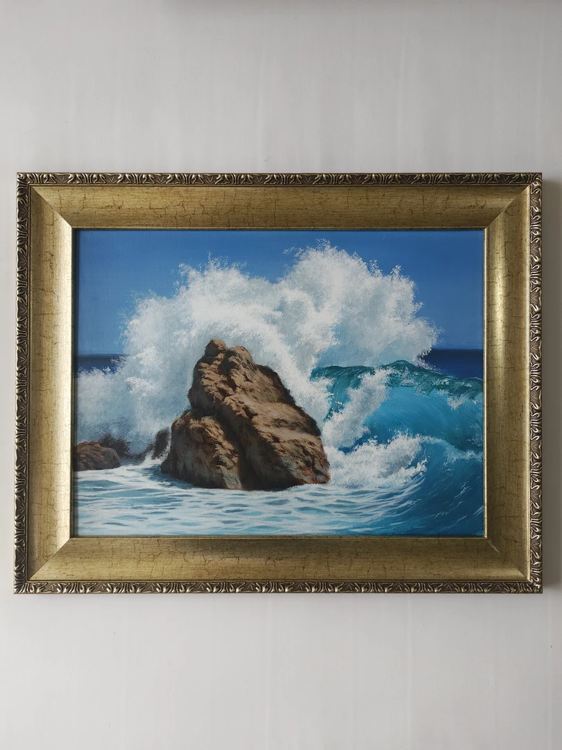 《惊涛拍狼》风景画客厅卧室餐厅壁画小众艺术装饰画