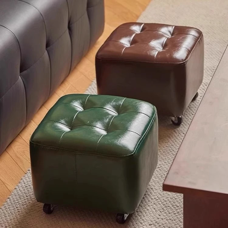 加强版绿万向轮旋转沙发凳小方凳轻奢时尚客厅家具用品凳子