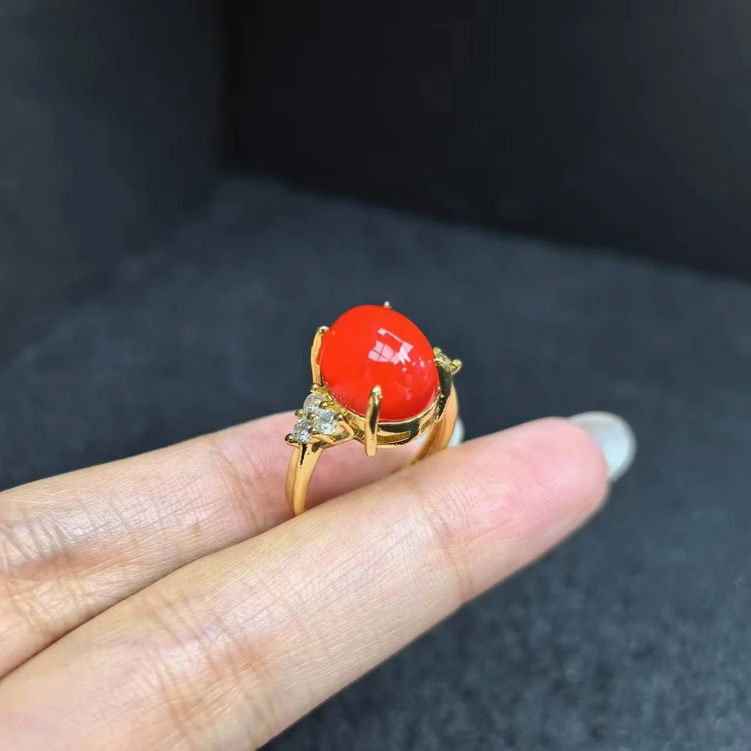 ST6271红湖阿卡玛瑙红戒指-送礼佳品