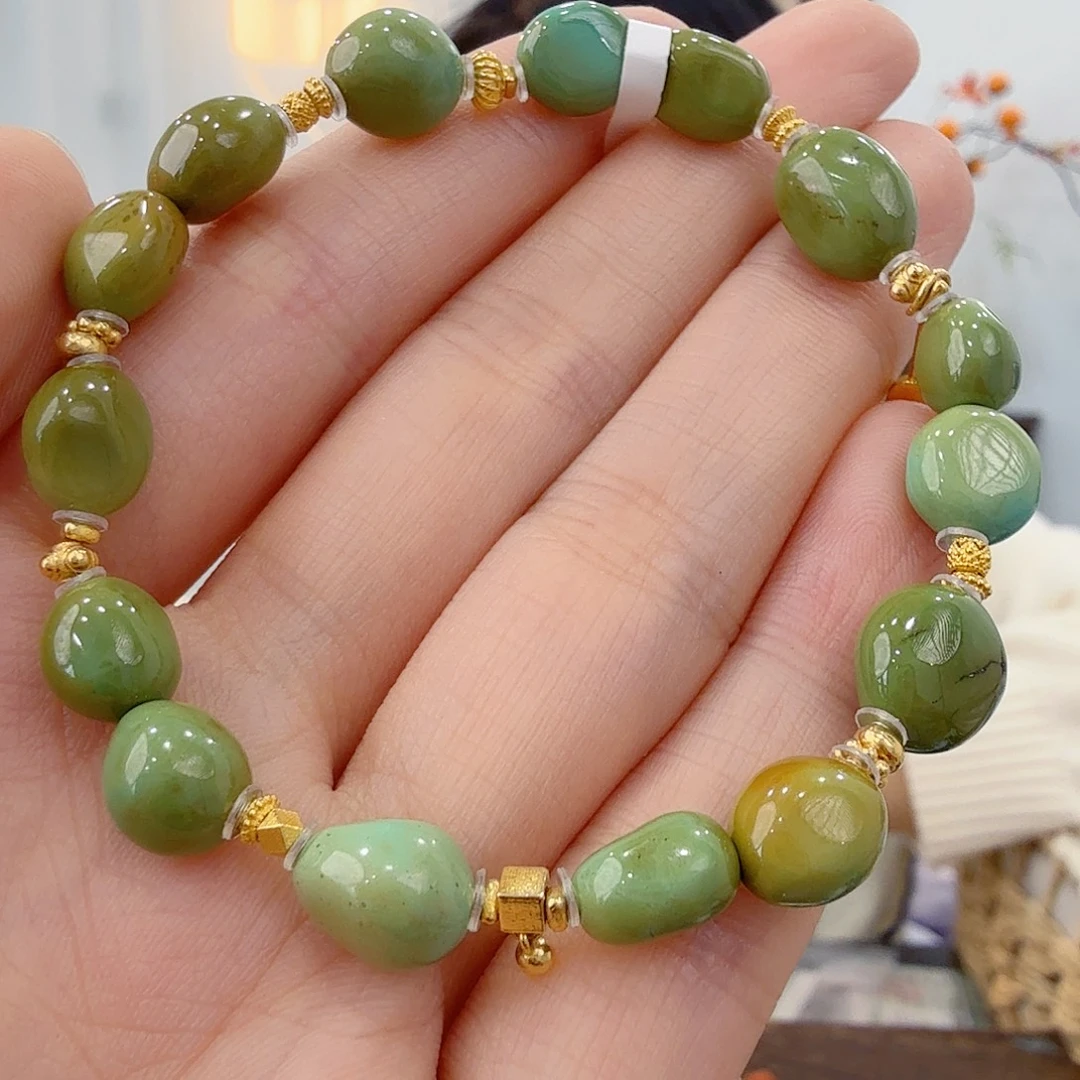 绿松石18K金镶嵌珠宝半成品