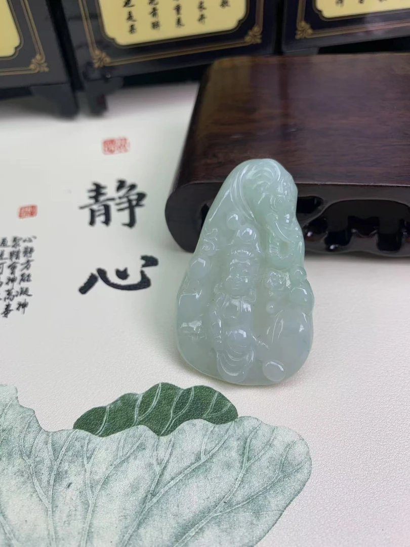 天然翡翠A货普贤宝宝佛