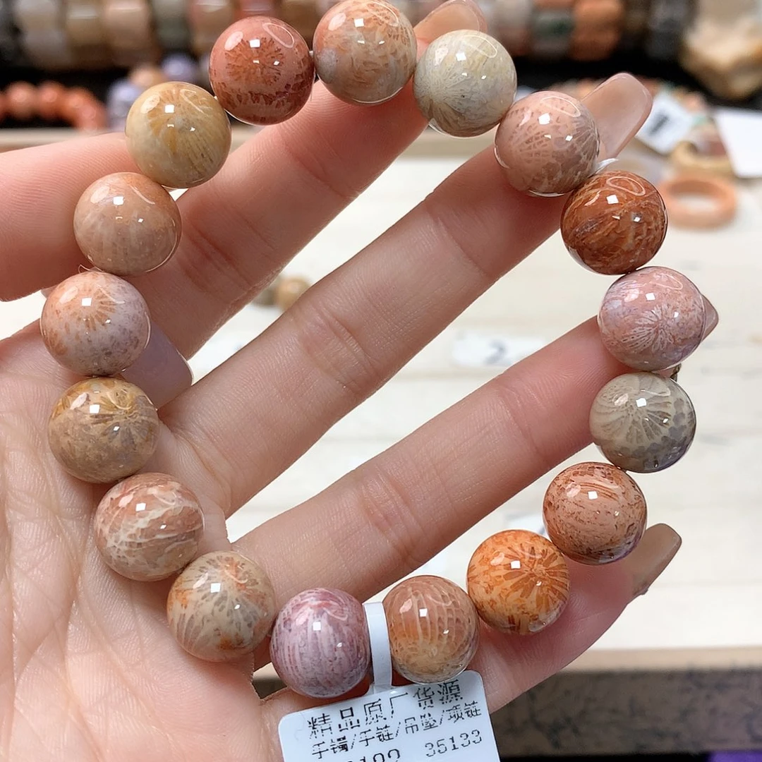 硅化珊瑚（珊瑚玉）手链未镶嵌大***饭818