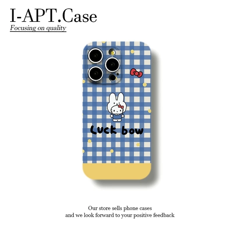 蓝格KT兔帽子菲林软壳适用iPhone苹果16手机壳华为oppo小米vivo新