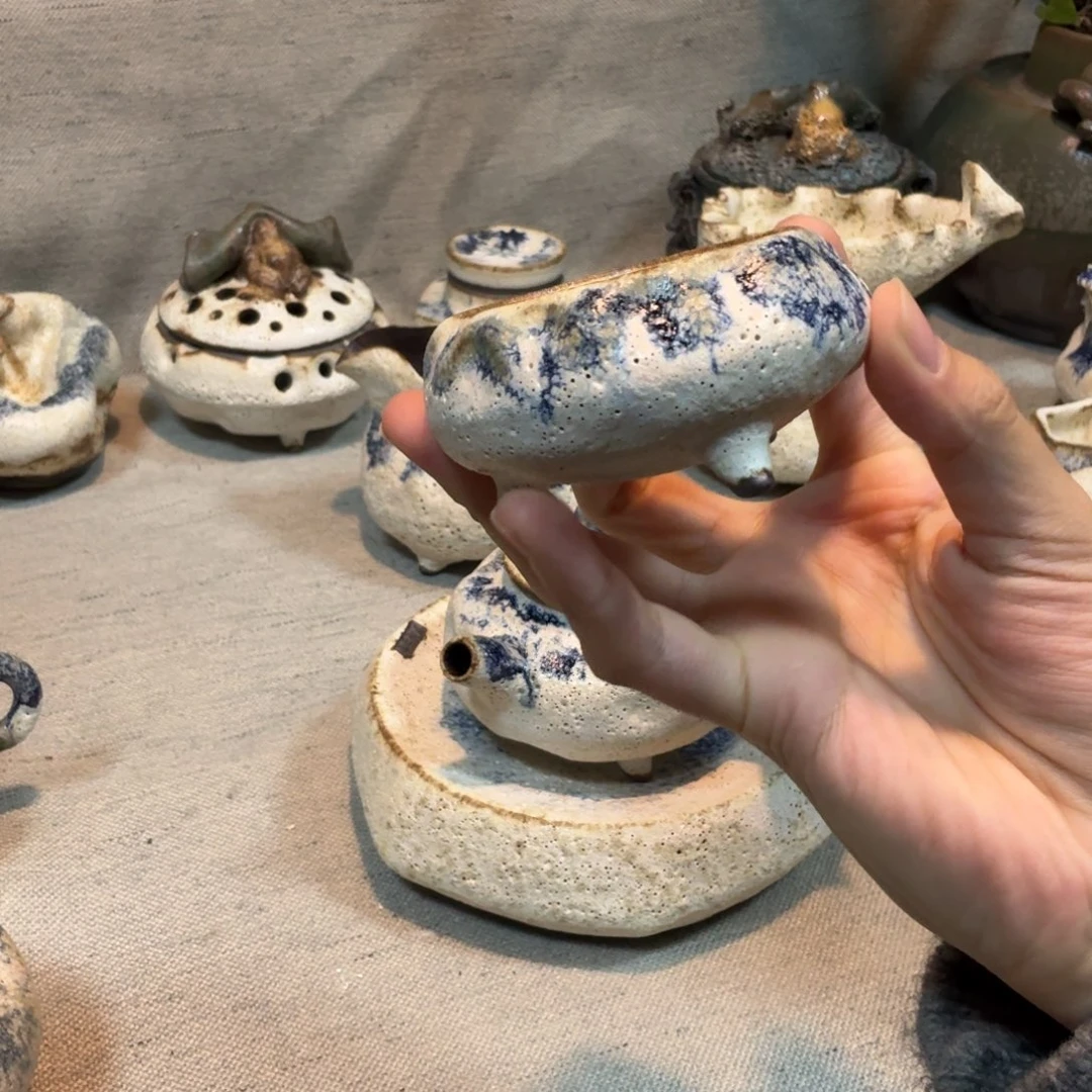 粉引三足单杯一只一只