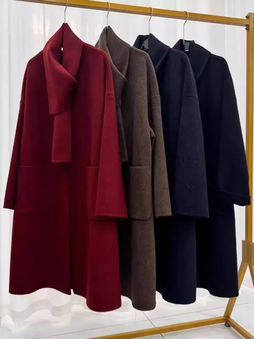 CH-0065【围巾】长毛女式大衣羊毛外套市场潮流百搭两件套女装