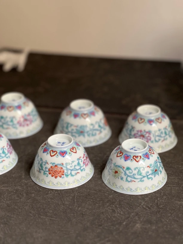 茶具主人杯斗彩缠枝杯子75毫升纯手工 一呡茶器