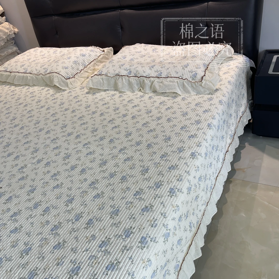 仙女款纯棉床盖三米大尺寸拼接床加大夹棉高温砂洗工艺不跑床