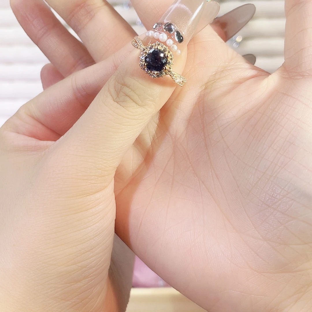 925银合成碳硅石艾莎蓝钻1卡20