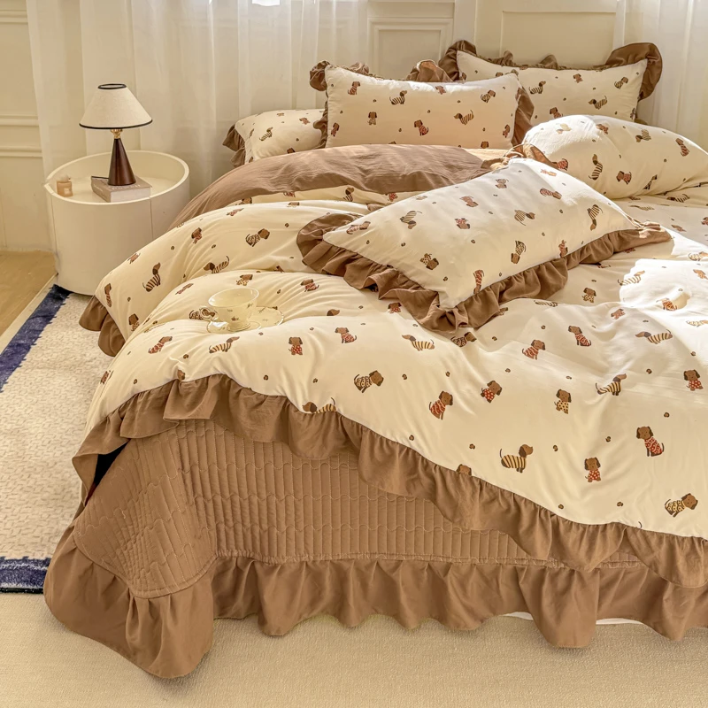 【床盖春夏四件套花边款】春夏四件套被套床盖加棉夹棉四季款床罩20