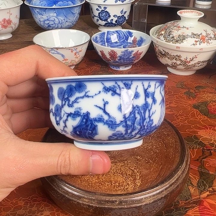 杯子陶祖传窑&续真柴窑松竹梅炉式杯